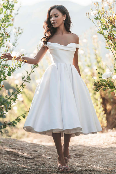 strapless tea length wedding dress R3705TL – Allure Bridals